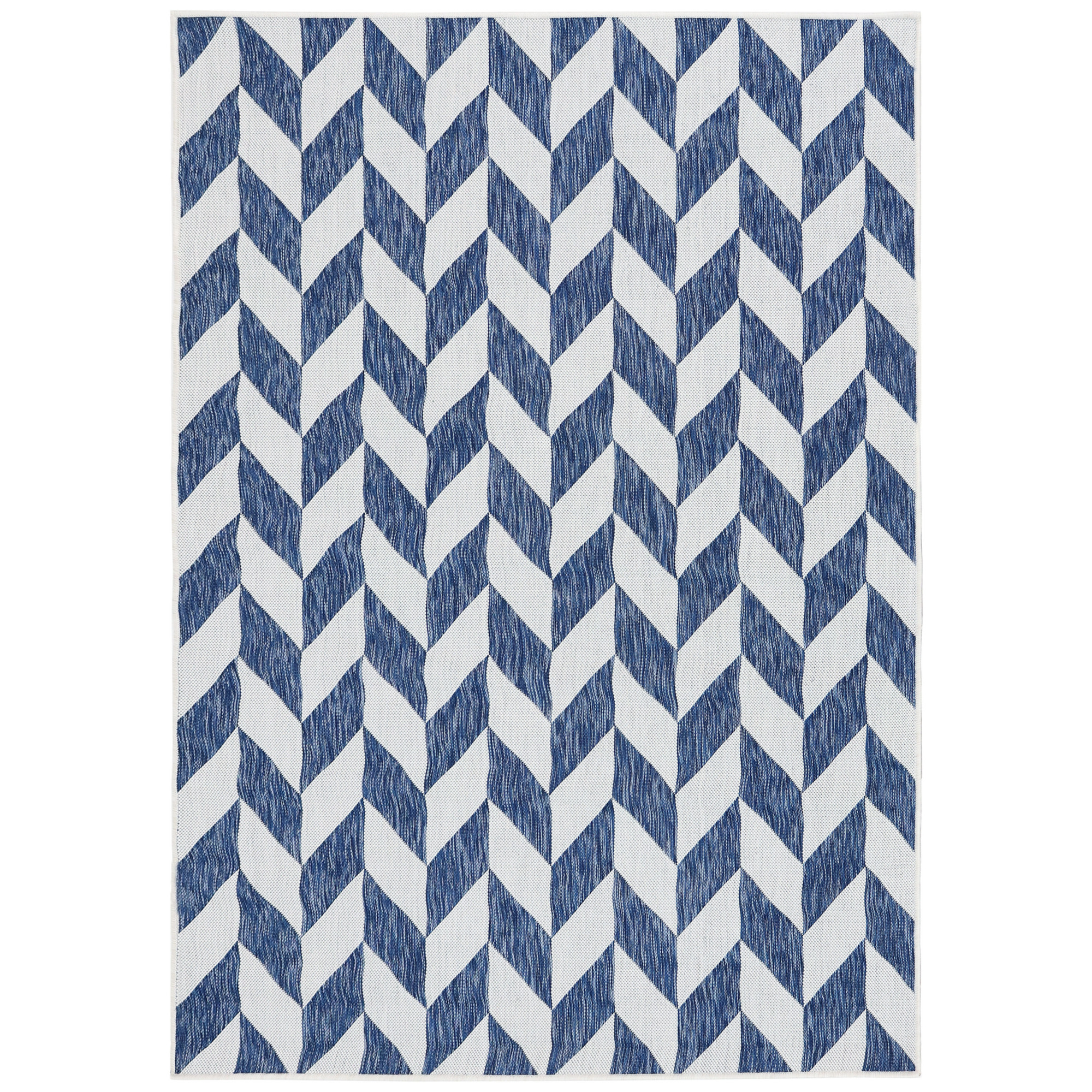 Sunnydaze Decor, Geometric Affinity Outdoor Patio Area Rug, Length 5.25 ft, Width 7.25 ft, Color Blue, Model# GMR-271